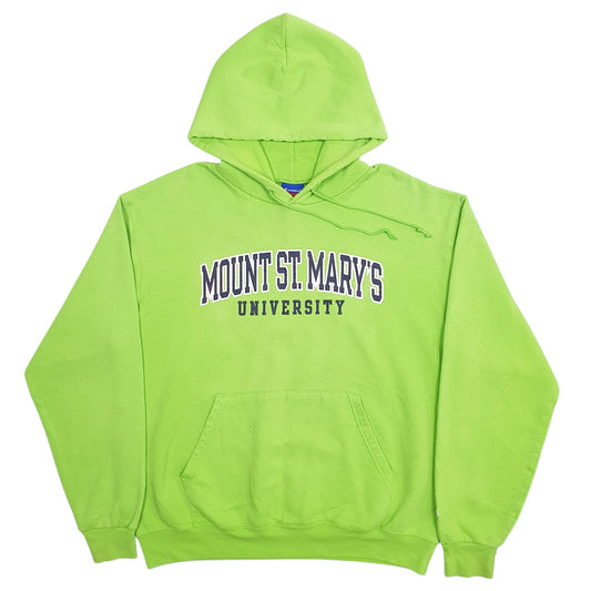 Mens Green Champion Mount St Mary's University Hoodie Jumper