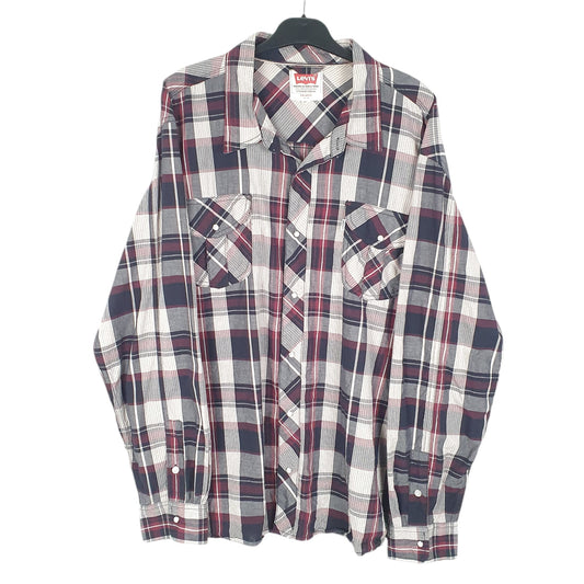 Mens Black Levis Western Cowboy Pearl Snap Long Sleeve Shirt