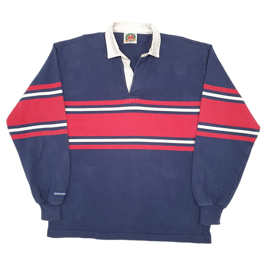 Mens Navy Barbarian Rugby Long Sleeve Polo Shirt