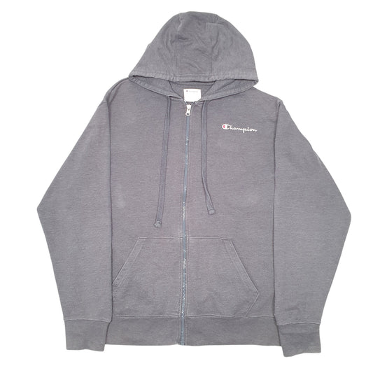 Mens Grey Champion Hoodie Full Zip Jumper