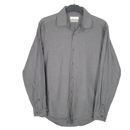 Mens Grey Calvin Long Sleeve Shirt