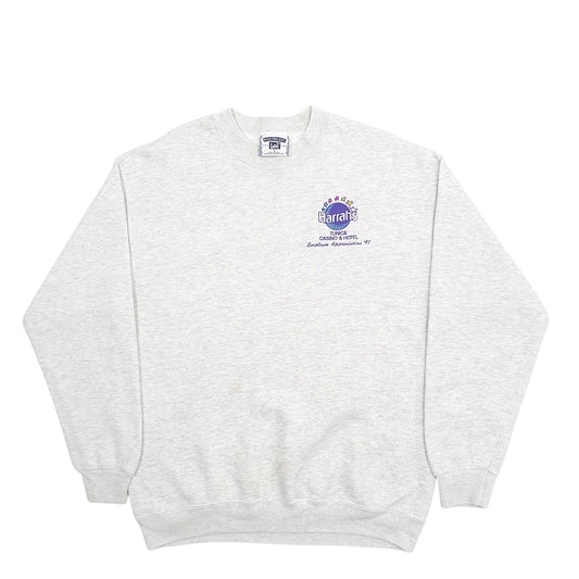 Mens Grey Lee Casino Made In USA Vintage Crewneck Jumper