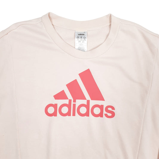 Mens Pink Adidas Spellout Crewneck Jumper