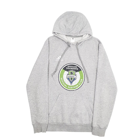 Mens Grey Adidas Hoodie Jumper