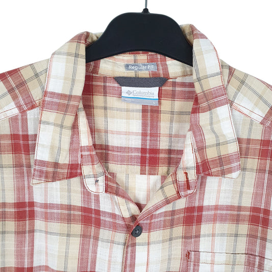Mens Beige Columbia Sportswear Short Sleeve Shirt