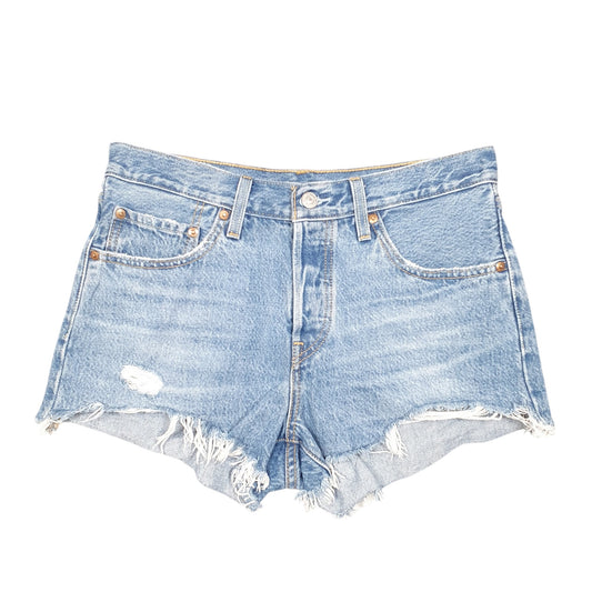 Womens Blue Levis 501 Denim Jorts Hot Pants Disressed Denim Shorts