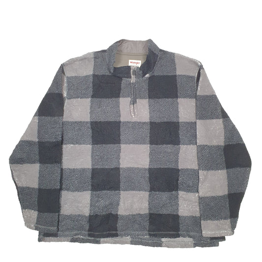 Mens Grey Wrangler Quarter Zip Jumper