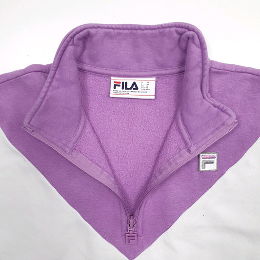 Womens Grey Fila Quarter Zip Jumper