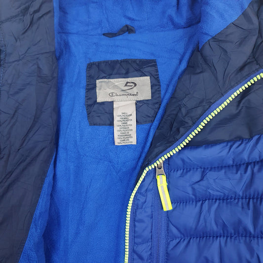 Mens Blue Champion Hooded Windbreaker Coat