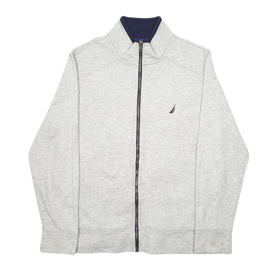 Mens Grey Nautica Full Zip Jumper