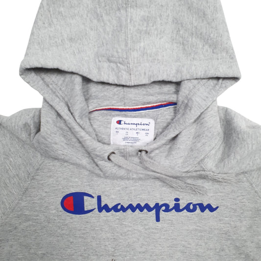 Womens Grey Champion Spellout Hoodie Jumper
