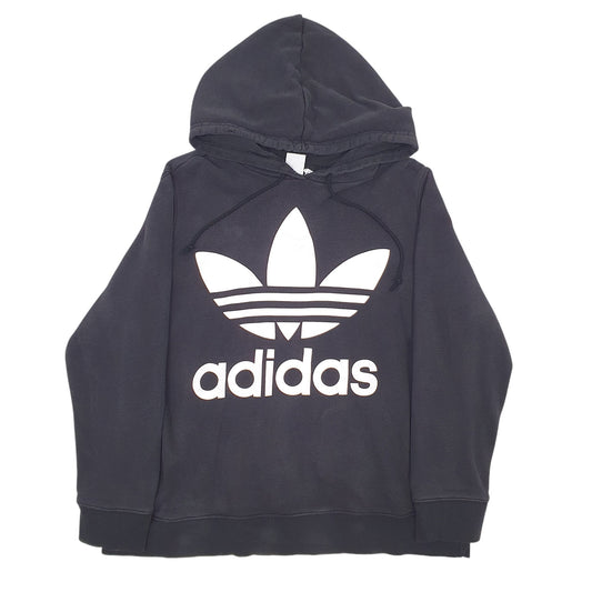 Womens Black Adidas Spellout Hoodie Jumper