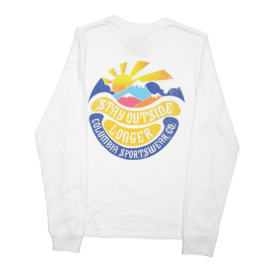 Mens White Columbia Sportswear Long Sleeve T Shirt