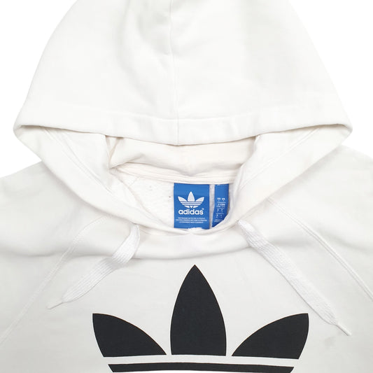 Mens White Adidas Spellout Hoodie Jumper