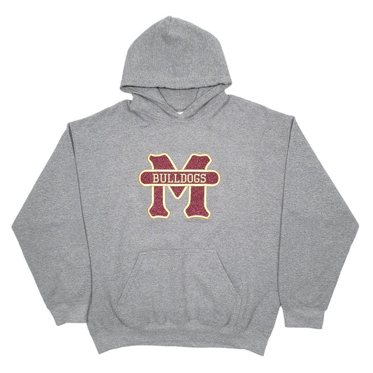 Mens Grey Gildan Bulldogs Hoodie Jumper