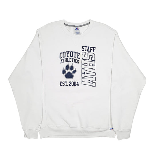 Mens White Russell Athletic Coyote Athletics USA 2004 Crewneck Jumper