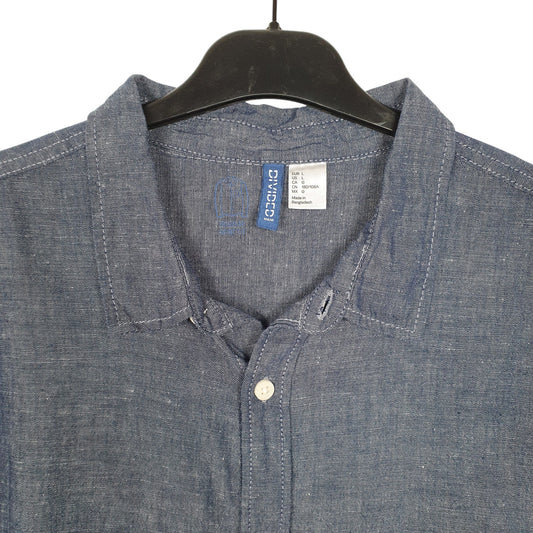 Mens Blue H&M Divided Blend Long Sleeve Shirt