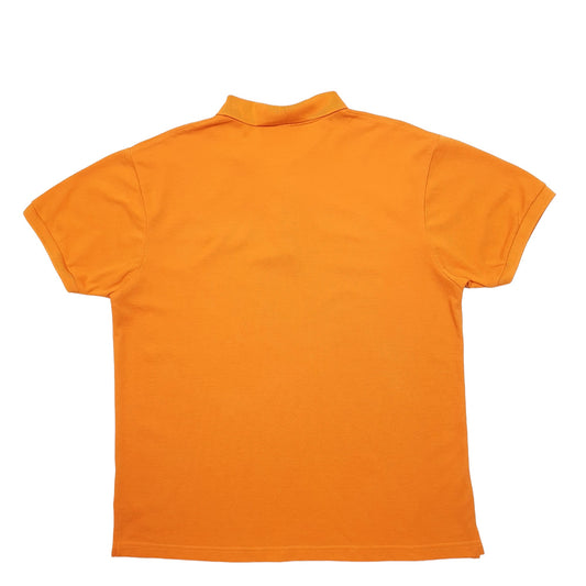 Mens Orange Lacoste Short Sleeve Polo Shirt