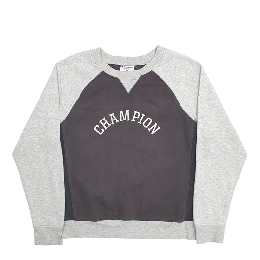 Womens Grey Champion Spellout Crewneck Jumper