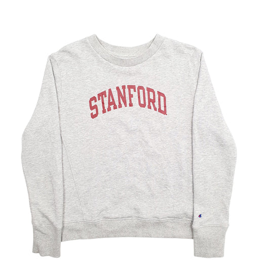 Womens Grey Champion Stanford Spellout Crewneck Jumper