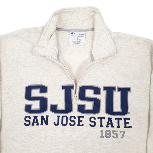 Mens Cream Champion San Jose State Quarter Zip Jumper