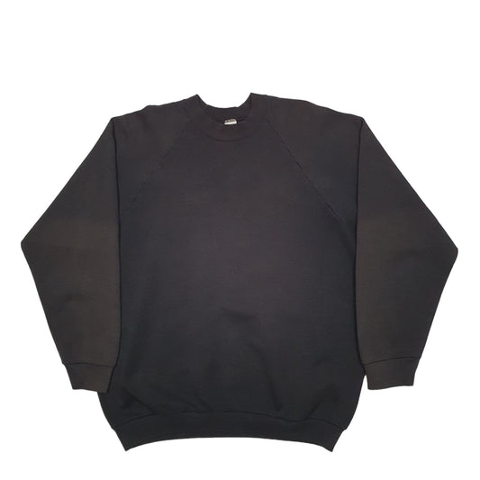 Mens Black Fruit Of The Loom Crewneck Jumper