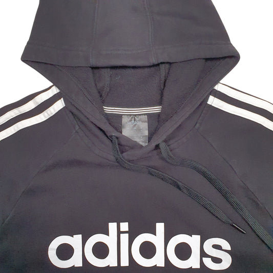 Mens Black Adidas Spellout Hoodie Jumper