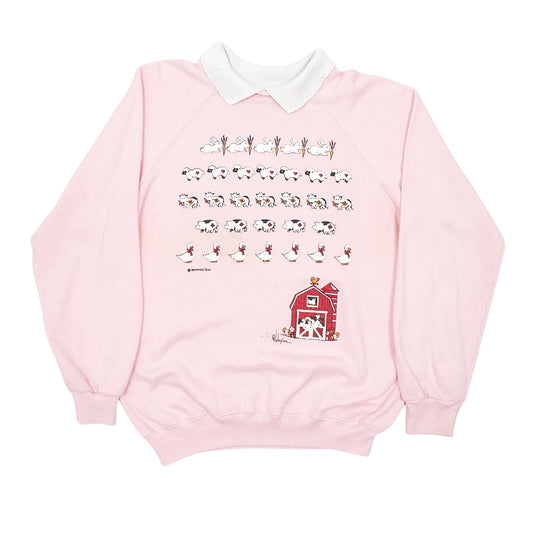 Womens Pink Hanes Vintage 80s Made In USA Crewneck Jumper