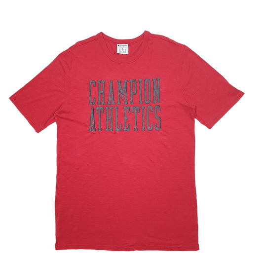Mens Red Champion Short Sleeve T Shirt