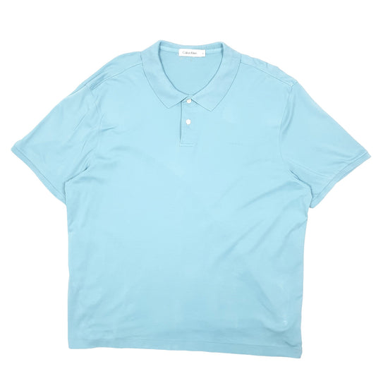 Mens Blue Calvin Klein Short Sleeve Polo Shirt