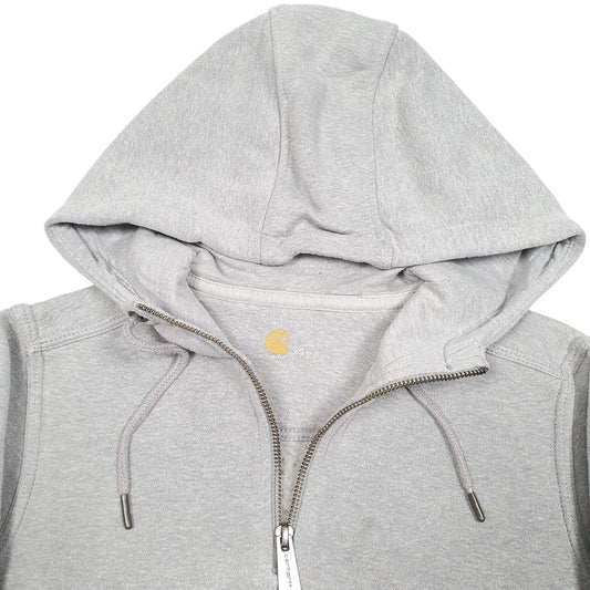 Womens Grey Carhartt Workwear Hoodie Quarter Zip Jumper