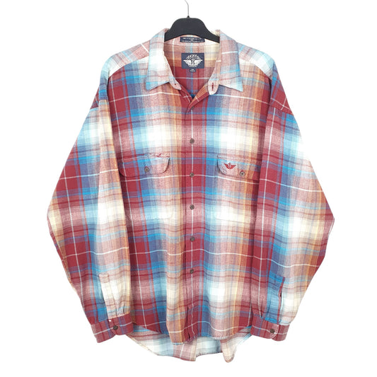 Mens Burgundy Dockers Flannel Long Sleeve Shirt