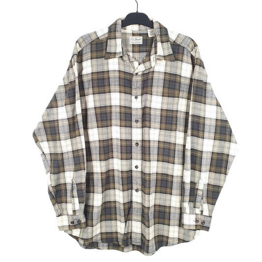 Mens Cream L.L.Bean Long Sleeve Shirt