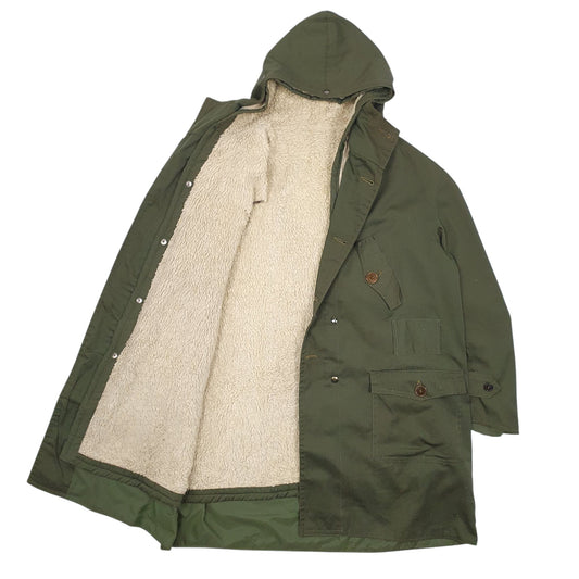 Mens Green Unbranded Vintage Military Sherpa Lined Coat