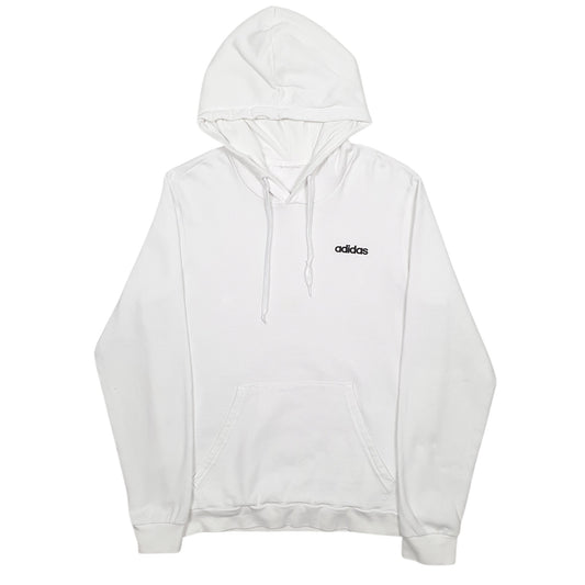 Mens White Adidas Hoodie Jumper