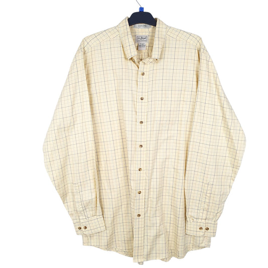 Mens Yellow L.L.Bean Tall Long Sleeve Shirt