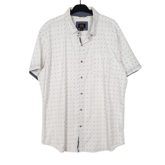 Mens White Lee Short Sleeve Shirt