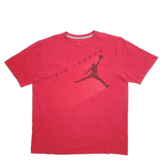Mens Red Nike Jordan Jumpman Basketball Short Sleeve T Shirt