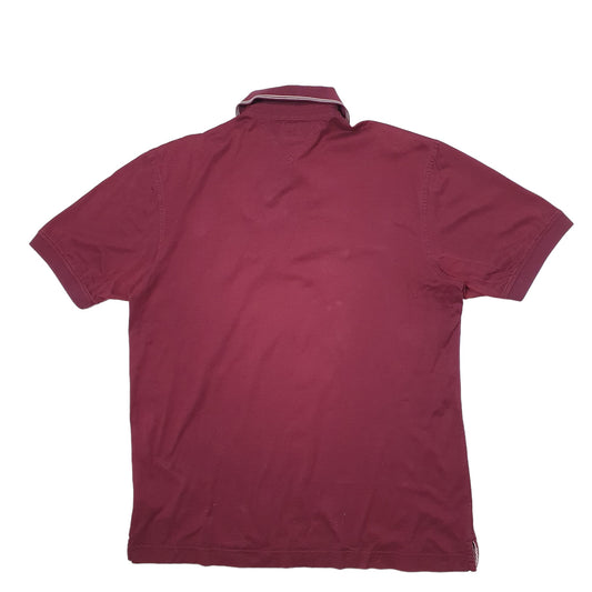 Mens Burgundy Tommy Hilfiger Short Sleeve Polo Shirt