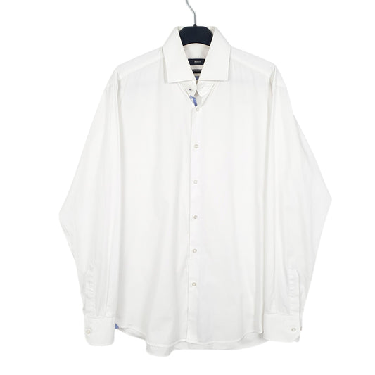 Mens White Hugo Boss Long Sleeve Shirt