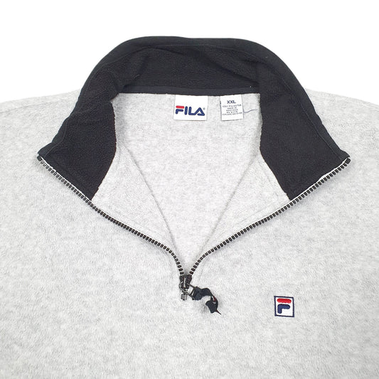 Mens Grey Fila Quarter Zip Jumper