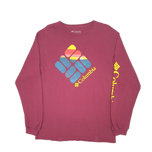 Mens Burgundy Columbia Sportswear Long Sleeve T Shirt
