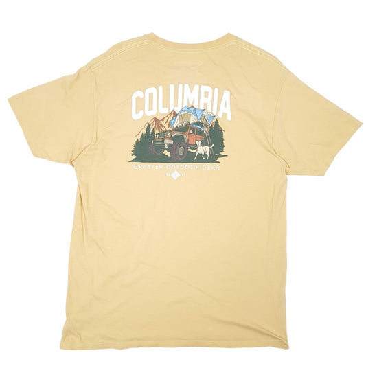 Mens Yellow Columbia Sportswear Short Sleeve T Shirt
