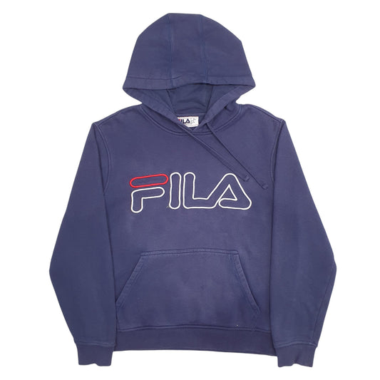 Mens Navy Fila Spellout Hoodie Jumper