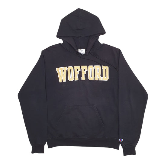 Mens Black Champion Wofford Spellout Hoodie Jumper