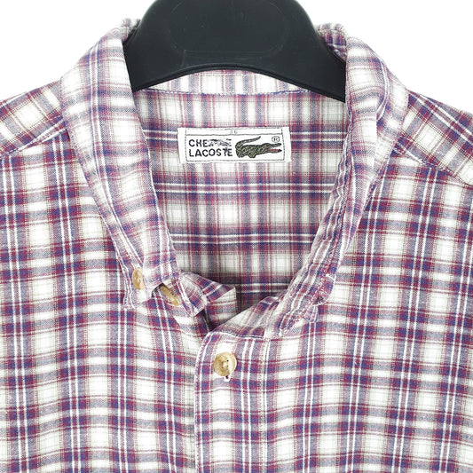 Mens White Lacoste Short Sleeve Shirt