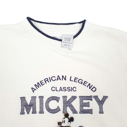 Mens Cream Disney Vintage Spellout Hoodie Jumper