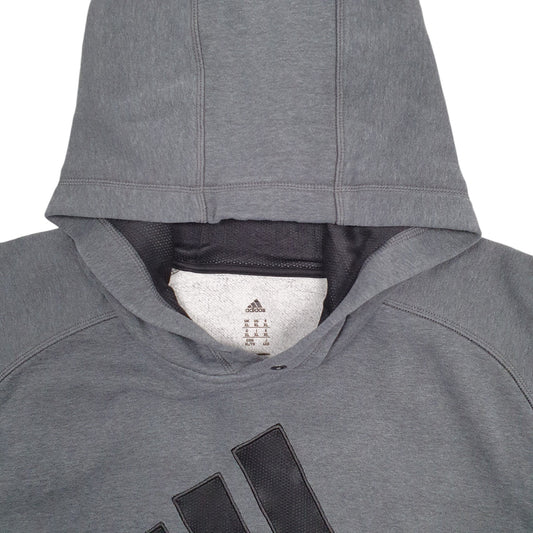 Mens Grey Adidas Spellout Hoodie Jumper