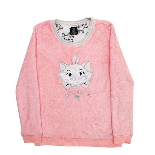Womens Pink Disney Cat Crewneck Jumper