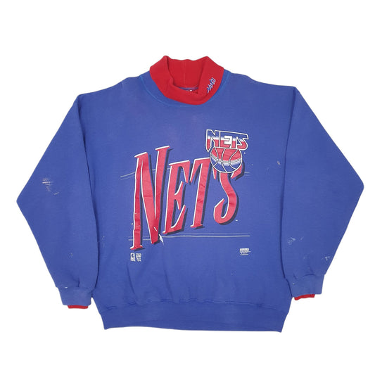 Mens Blue League Leader New Jersey Nets Crewneck Jumper